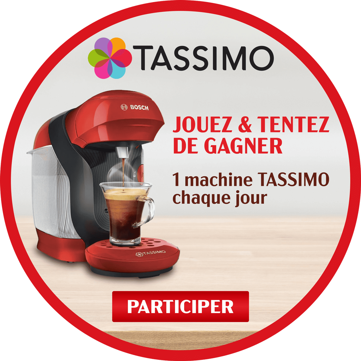 Jouez et tentez de gagner une machine Tassimo chaque jour.